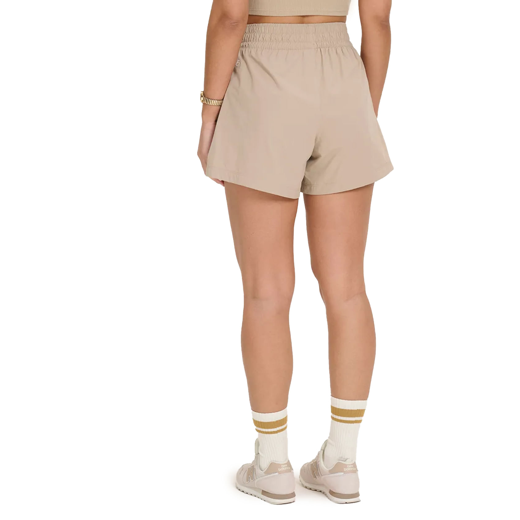 New Balance Shorts WS43171B-LMR F TREND SMALL Nude Mushroom Claro Poliester -1-